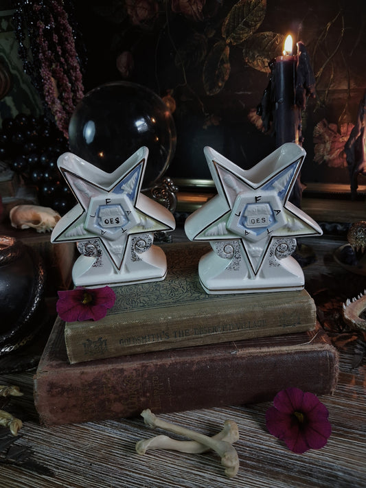 Pair of Vintage Order of the Eastern Star Vases