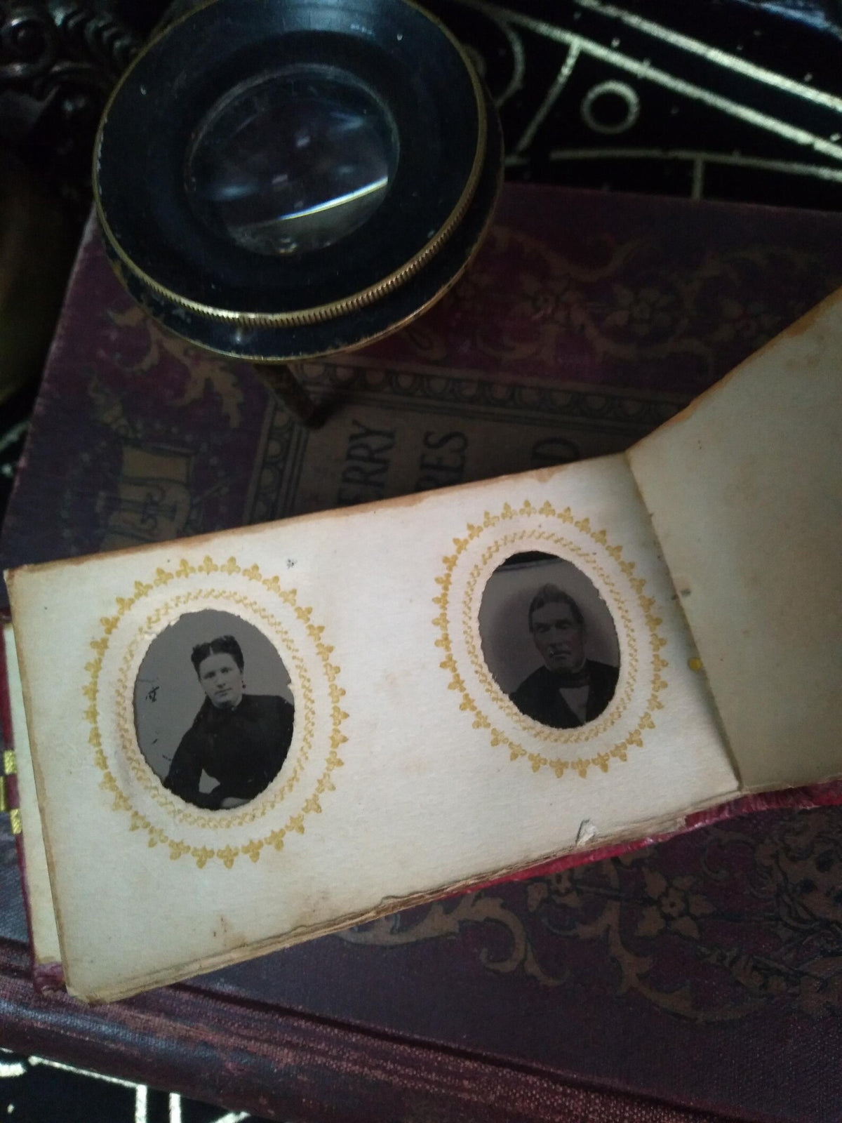 Antique Miniature Gem Tintype Photo Album