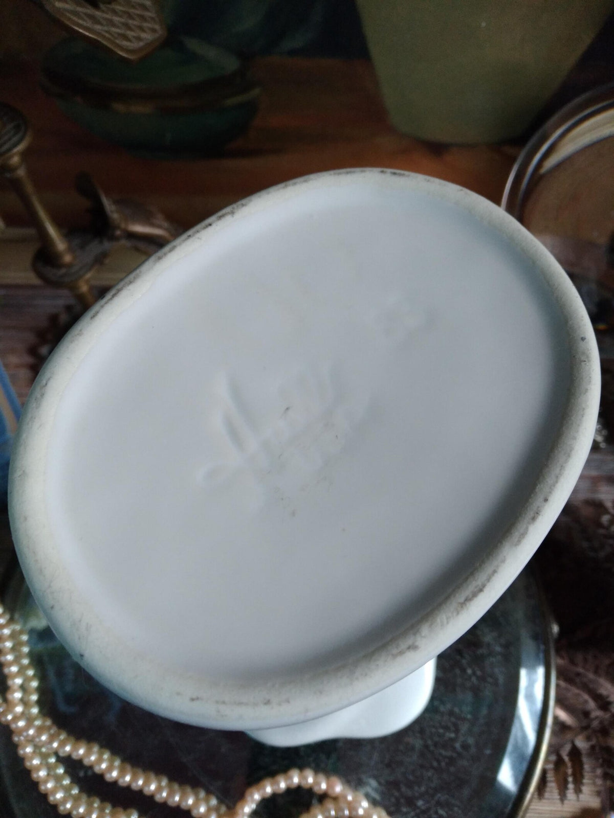 Vintage 1940s White Hand Vase