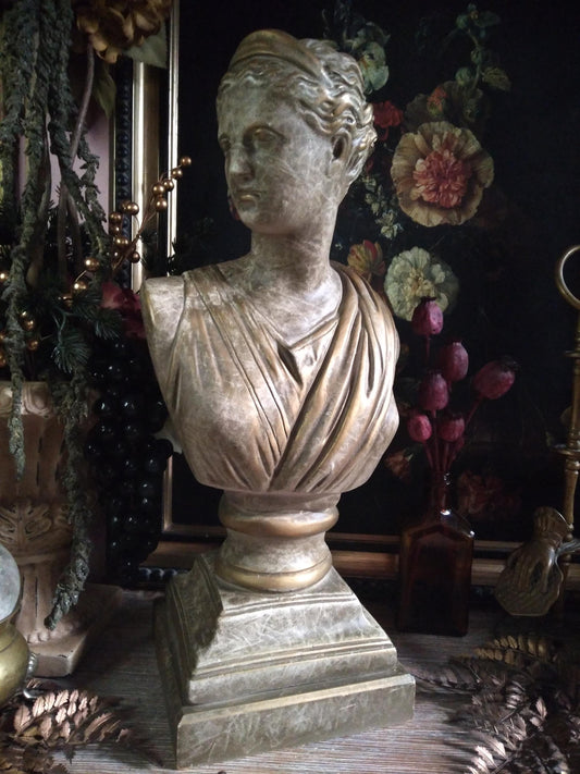 Vintage Plaster Bust of Artemis / Diana