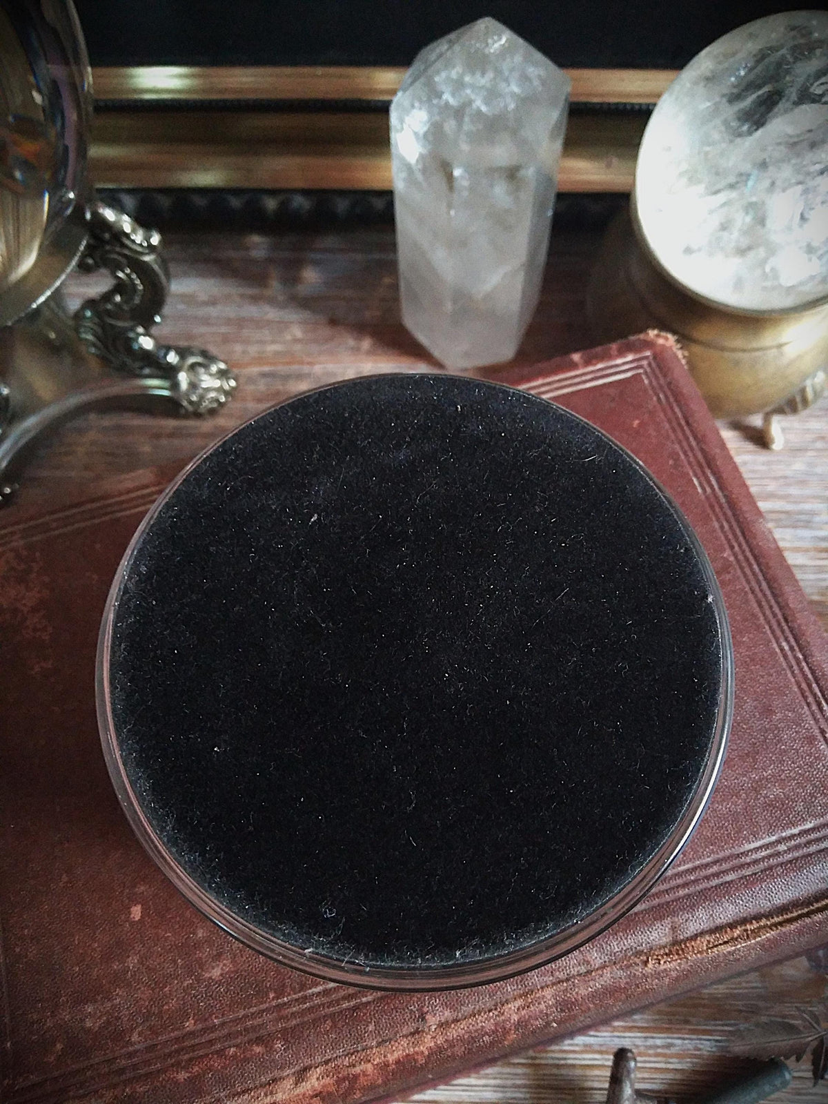 Vintage Dark Floral Magnifying Dome Paperweight