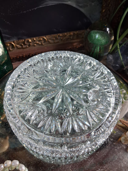 Vintage Cut Crystal Triple Candle Holder / Ritual Altar