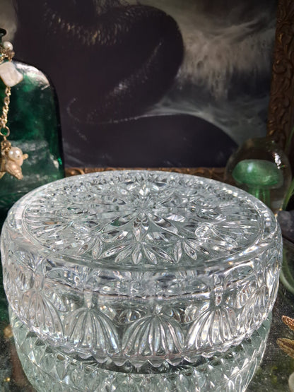 Vintage Cut Crystal Triple Candle Holder / Ritual Altar
