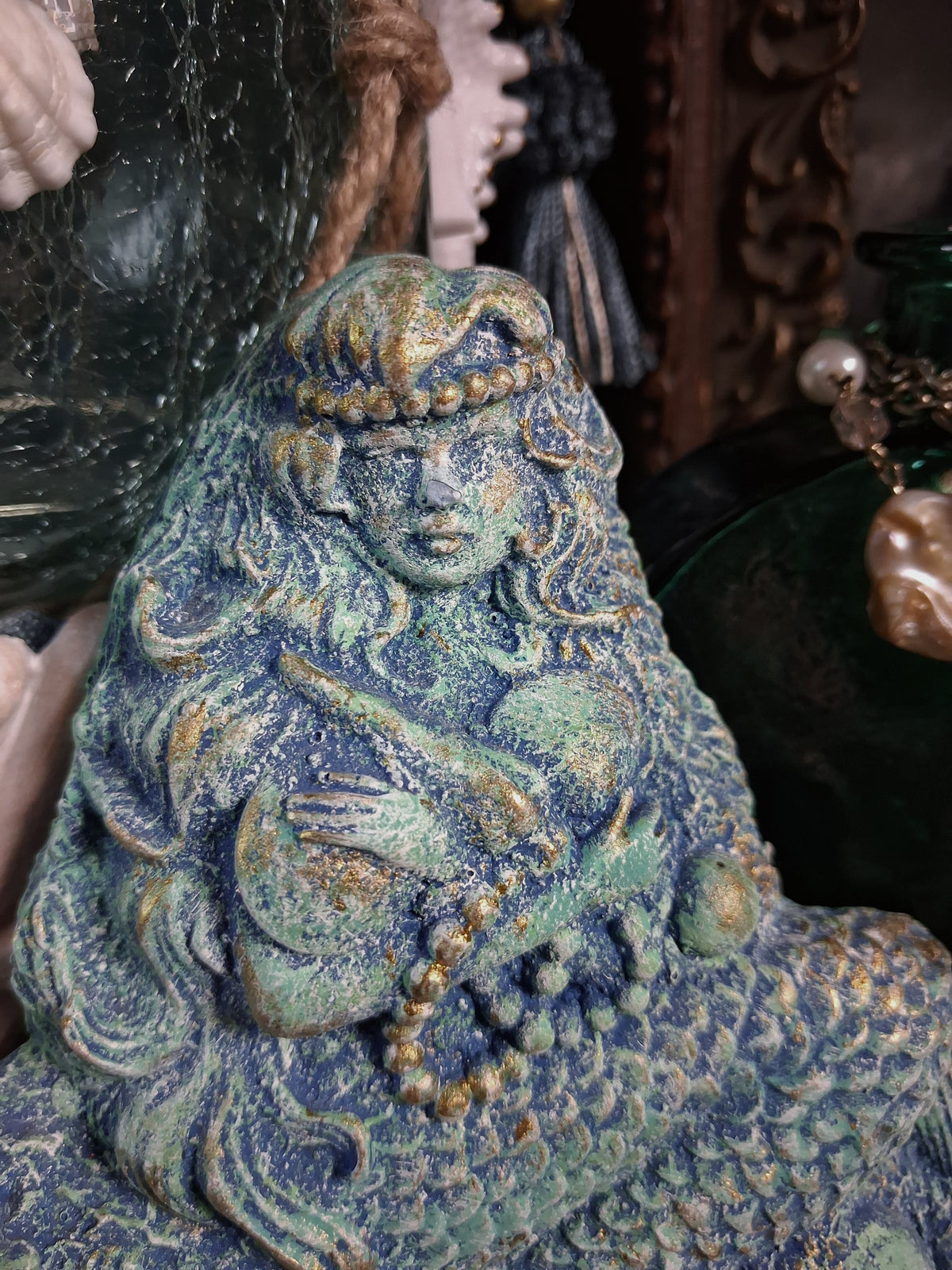 Vintage Chalkware Mermaid Plaque