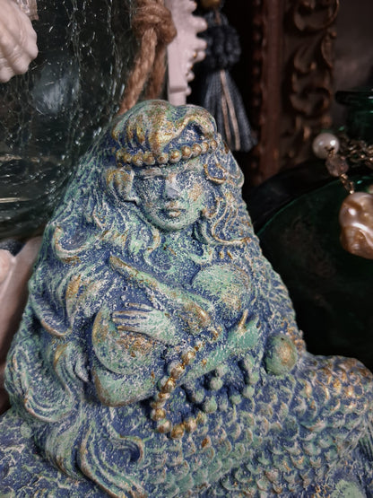 Vintage Chalkware Mermaid Plaque