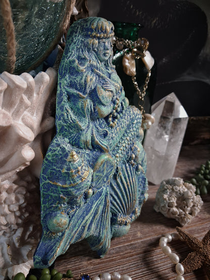 Vintage Chalkware Mermaid Plaque