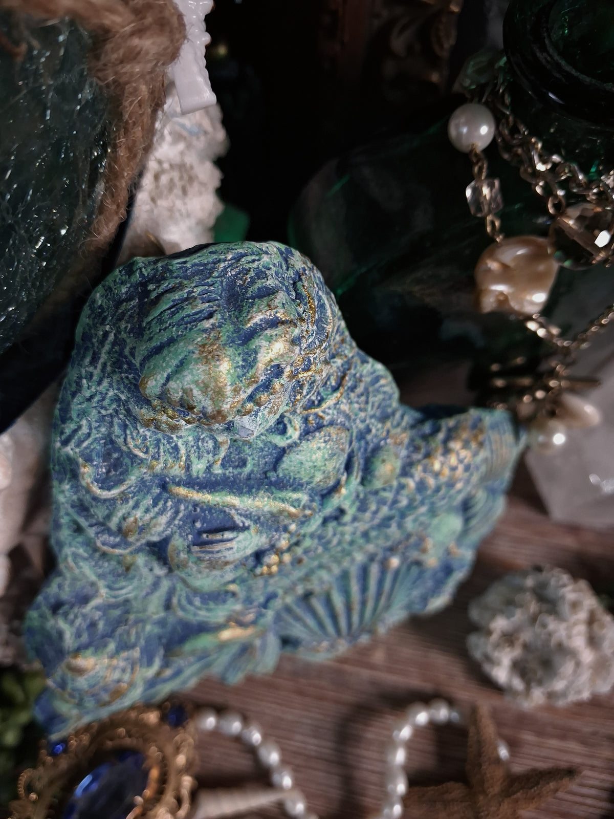 Vintage Chalkware Mermaid Plaque