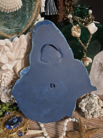Vintage Chalkware Mermaid Plaque