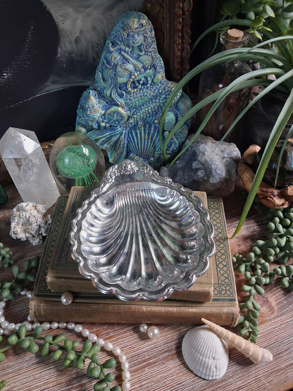 Vintage Silver Plate Scallop Shell Dish