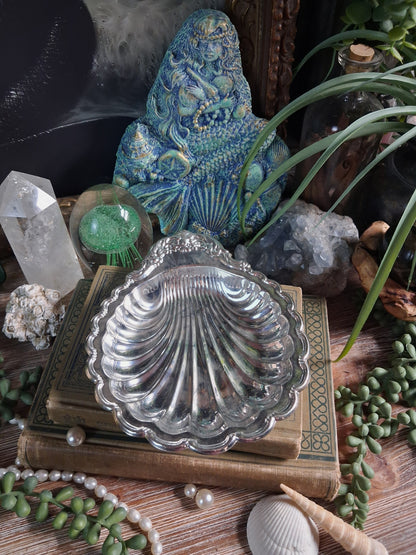 Vintage Silver Plate Scallop Shell Dish