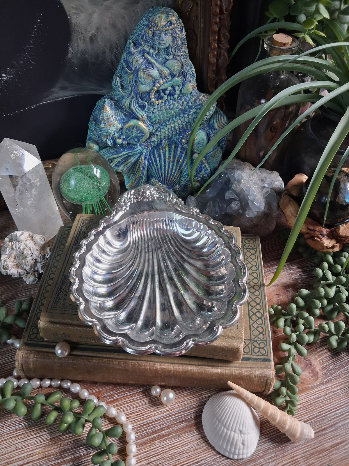 Vintage Silver Plate Scallop Shell Dish