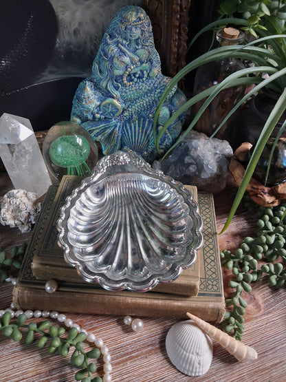 Vintage Silver Plate Scallop Shell Dish