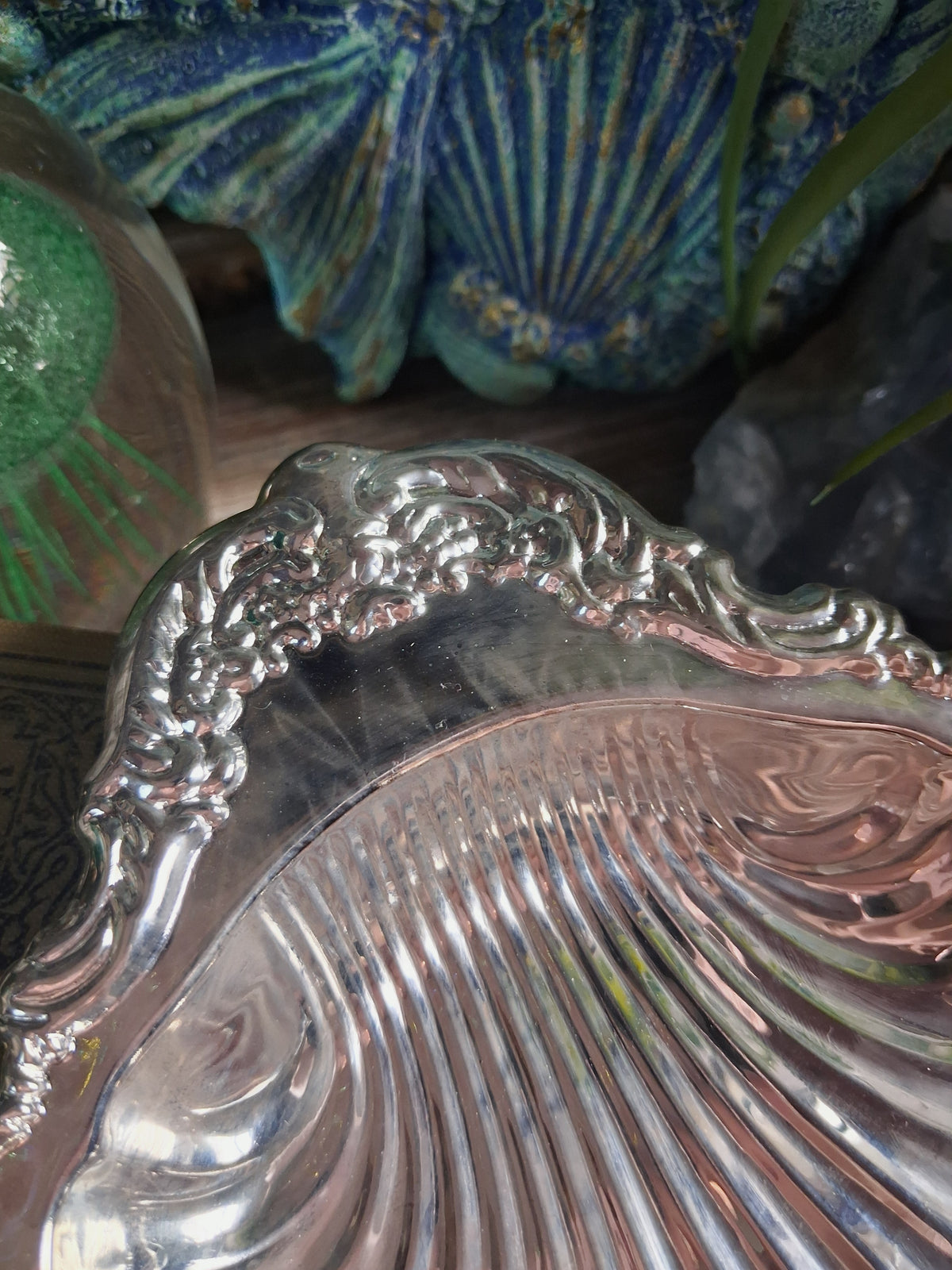 Vintage Silver Plate Scallop Shell Dish