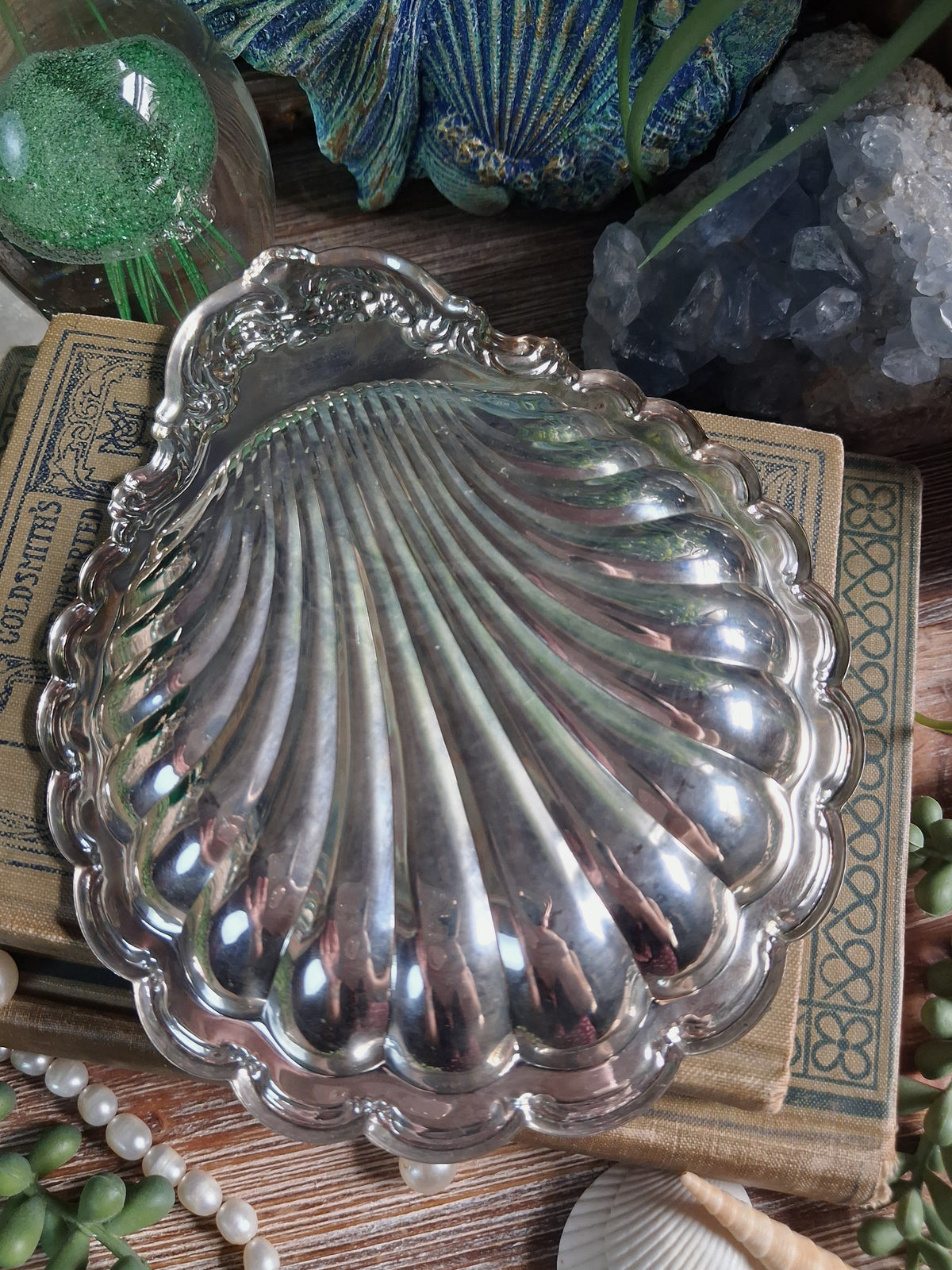 Vintage Silver Plate Scallop Shell Dish