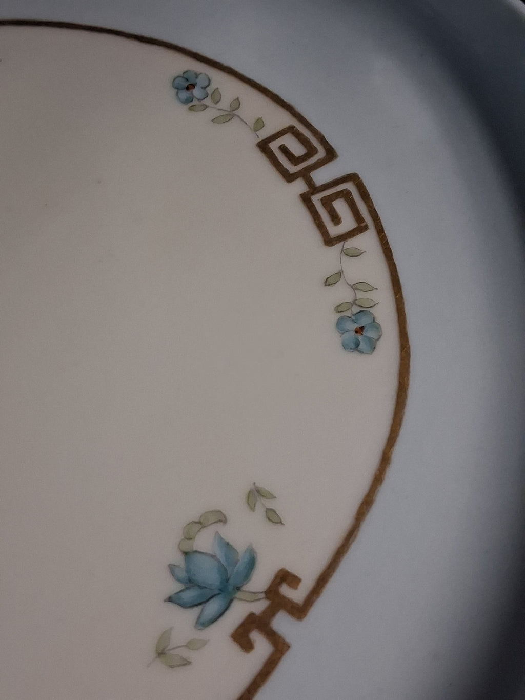 Antique Porcelain Greek Key Altar Tray