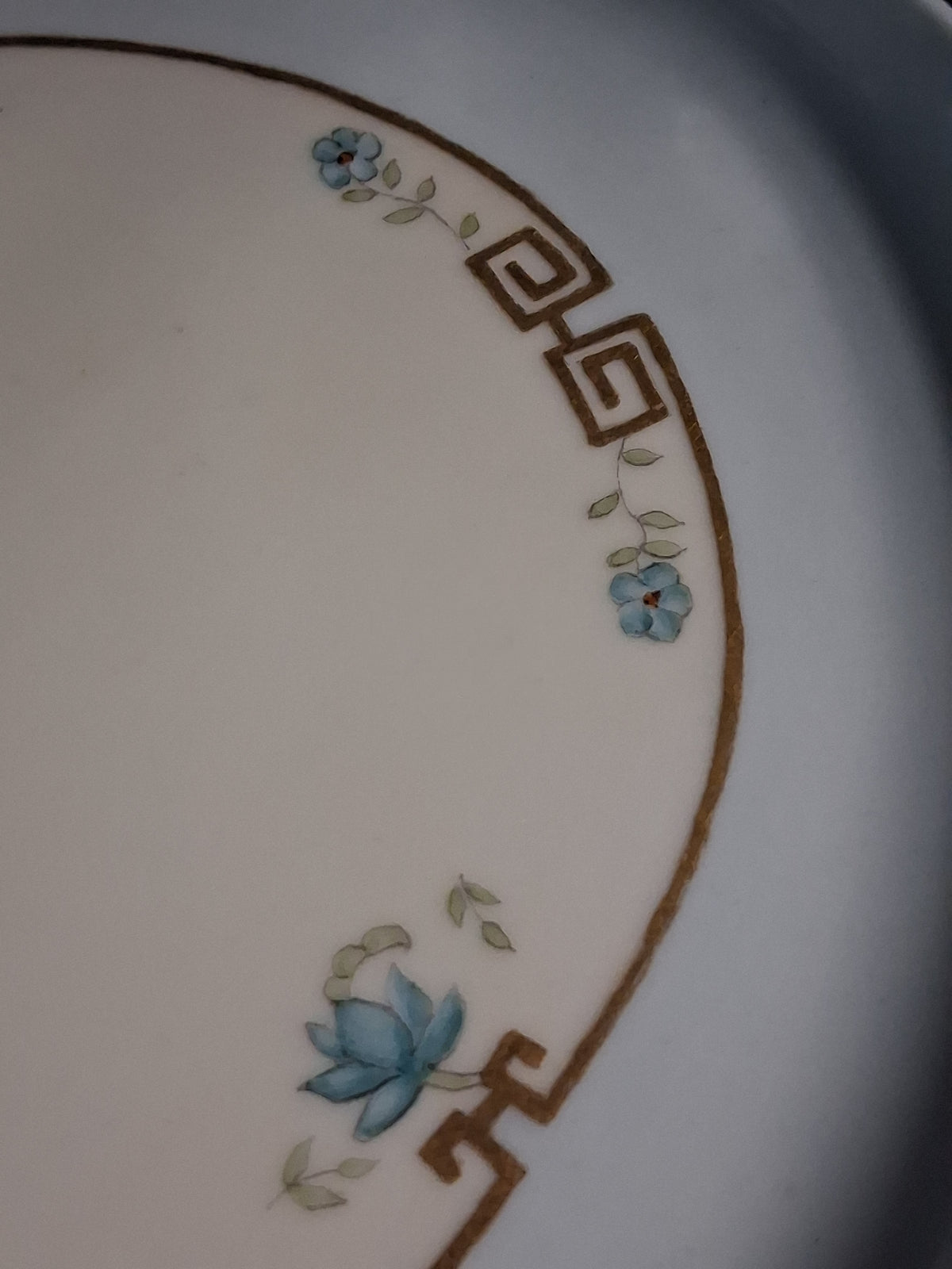 Antique Porcelain Greek Key Altar Tray