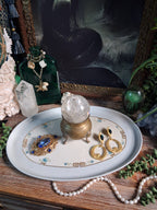 Antique Porcelain Greek Key Altar Tray