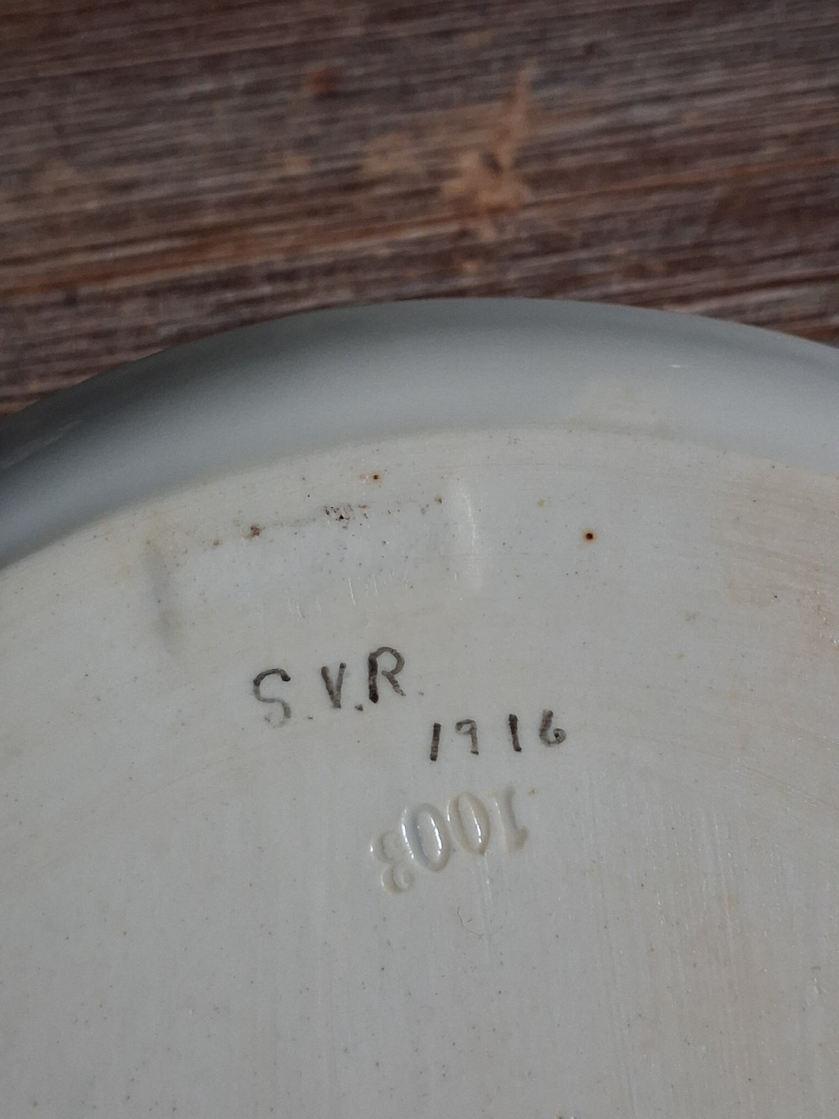 Antique Porcelain Greek Key Altar Tray