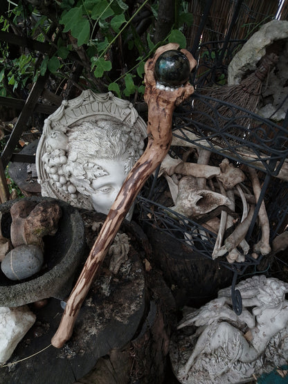 Handmade Labradorite & Pearl Hazelnut Wand / Nuada Wands