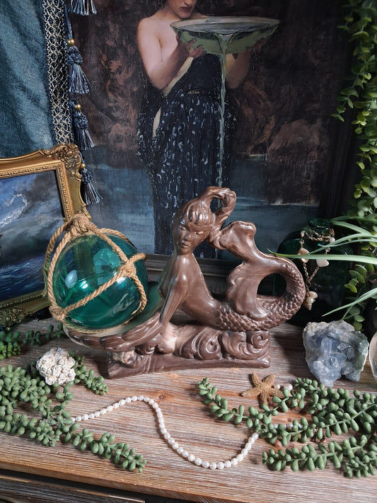 Vintage Mermaid Centerpiece & Shell Offering Bowl