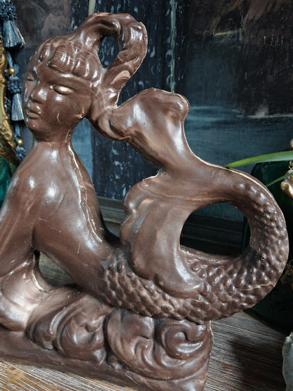 Vintage Mermaid Centerpiece & Shell Offering Bowl