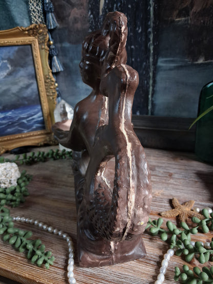 Vintage Mermaid Centerpiece & Shell Offering Bowl