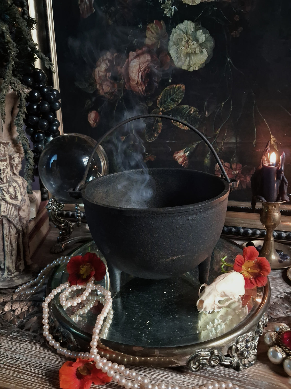 Vintage Three-Legged Cast Iron Cauldron