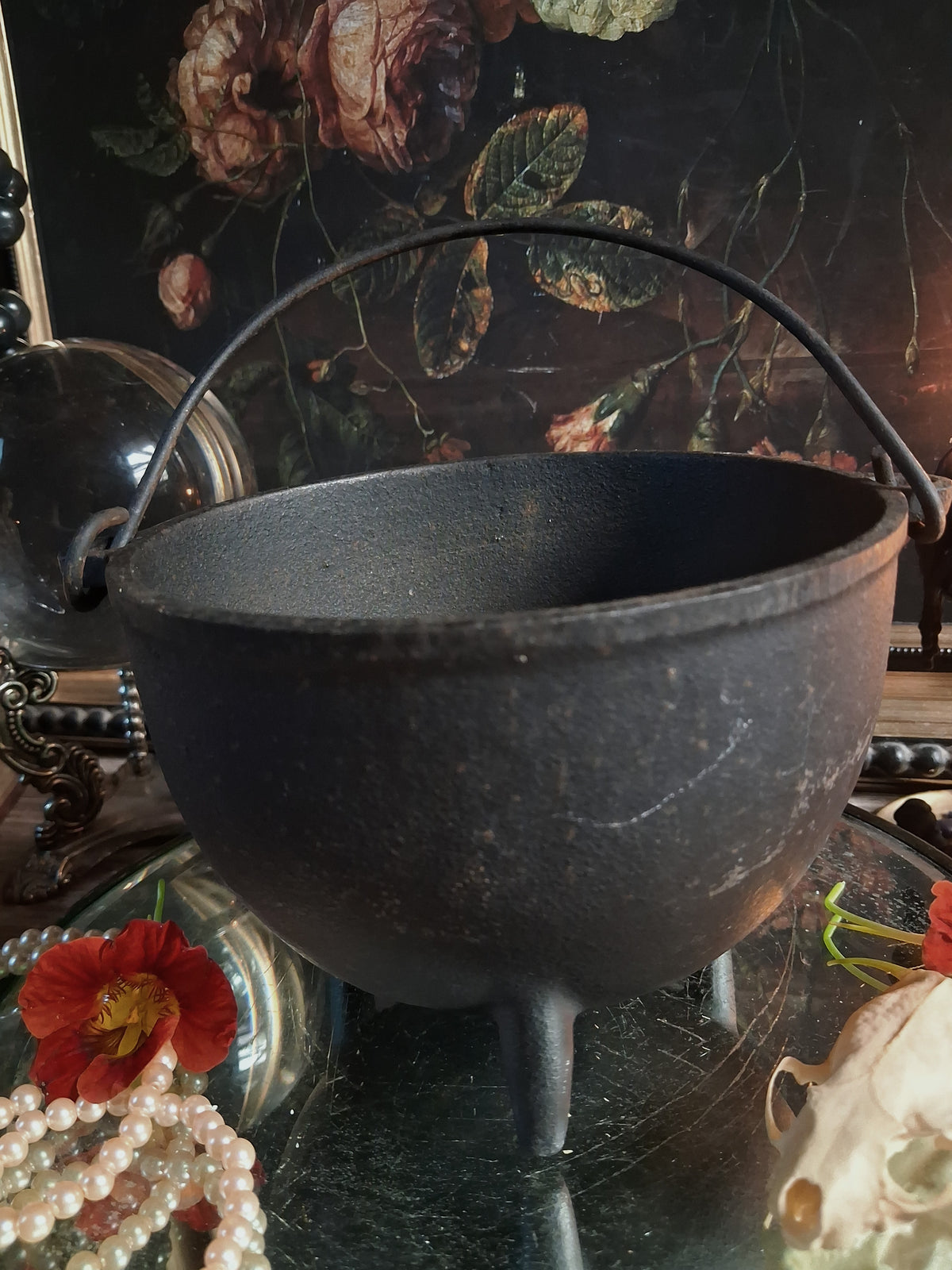 Vintage Three-Legged Cast Iron Cauldron