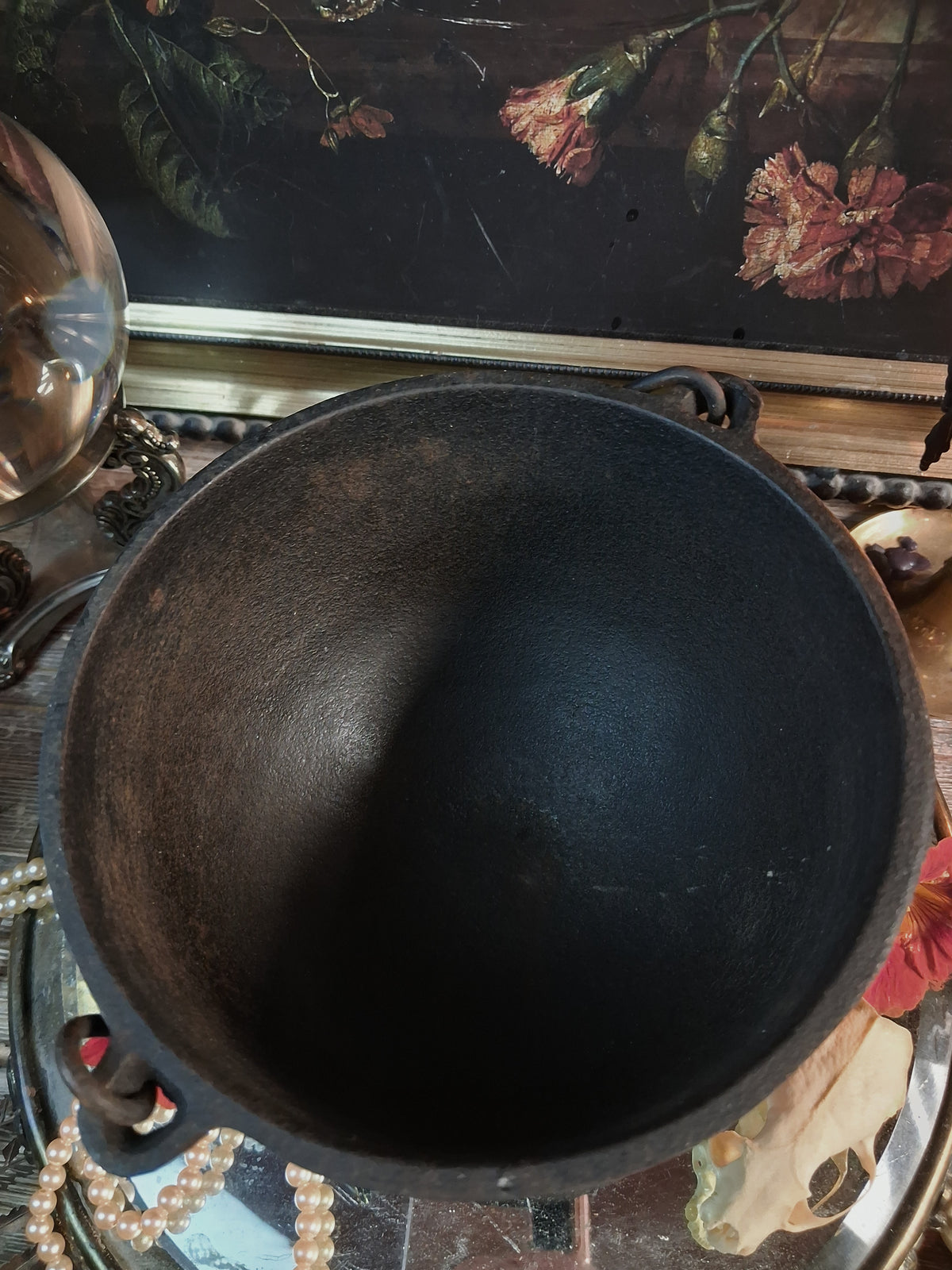 Vintage Three-Legged Cast Iron Cauldron