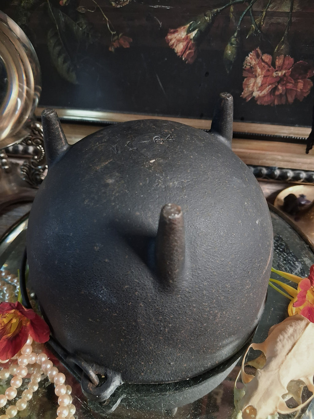 Vintage Three-Legged Cast Iron Cauldron