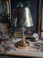 Vintage Brass Bouillotte-Style Table Lamp