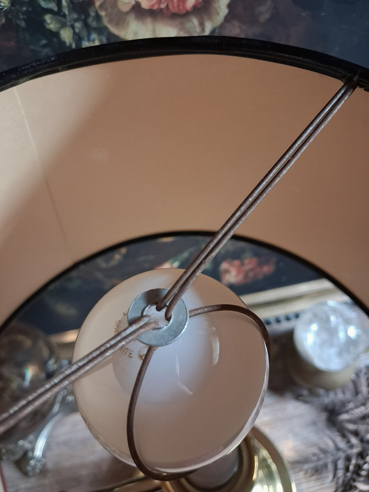 Vintage Brass Bouillotte-Style Table Lamp