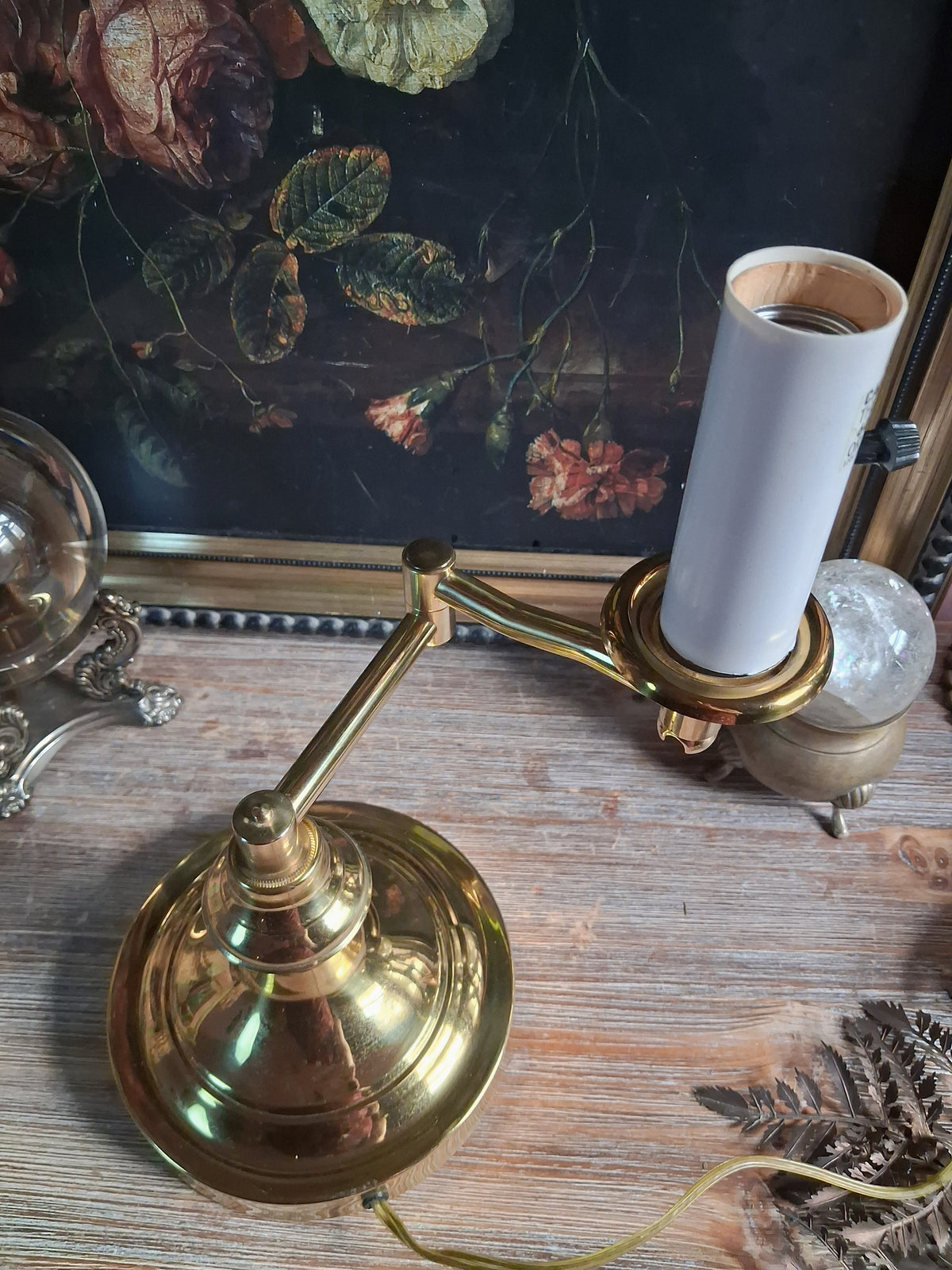 Vintage Brass Bouillotte-Style Table Lamp