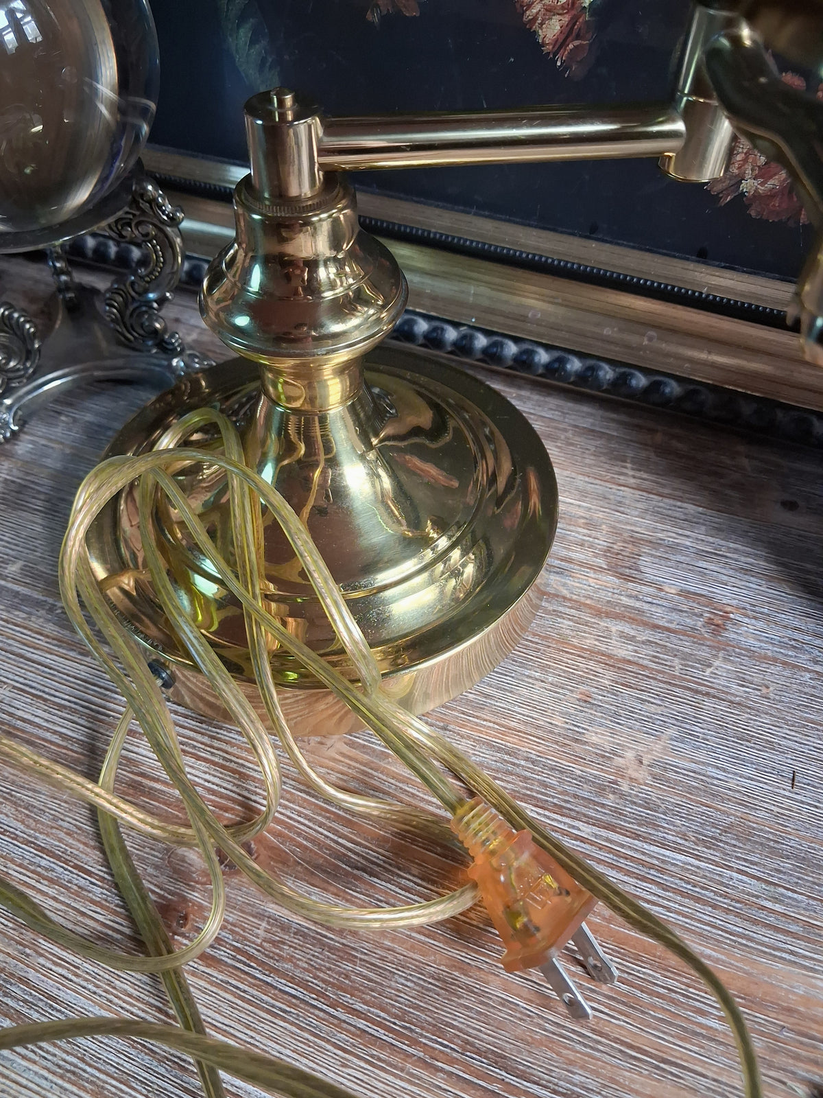 Vintage Brass Bouillotte-Style Table Lamp