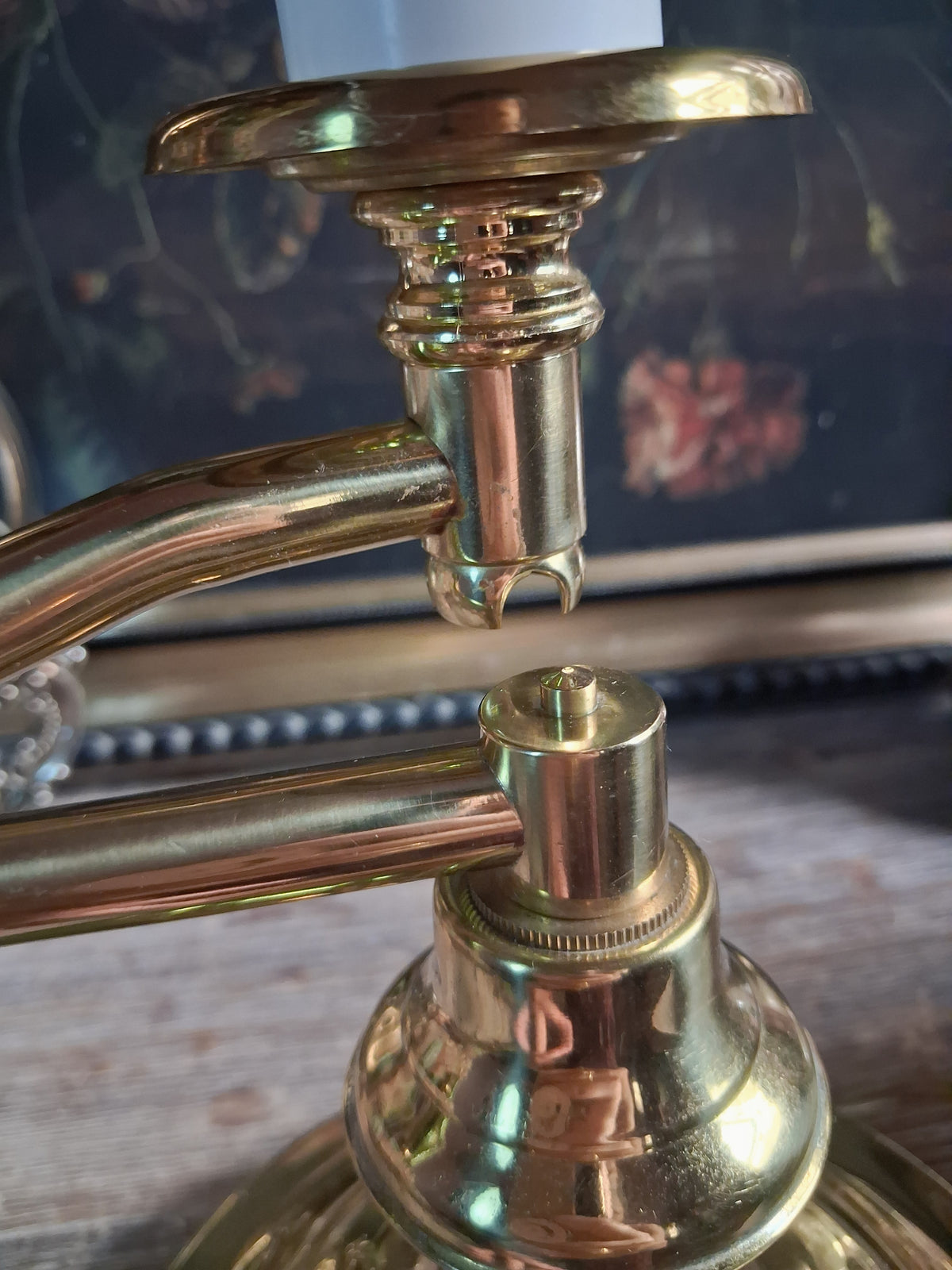 Vintage Brass Bouillotte-Style Table Lamp