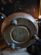 Large Antique Hammered Copper Cauldron