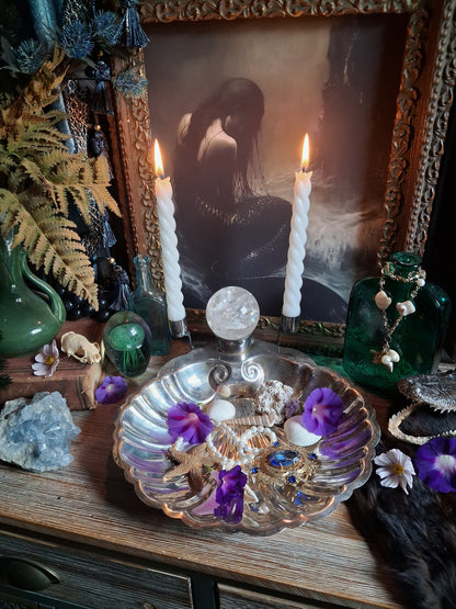 Vintage Silver Shell Offering Dish