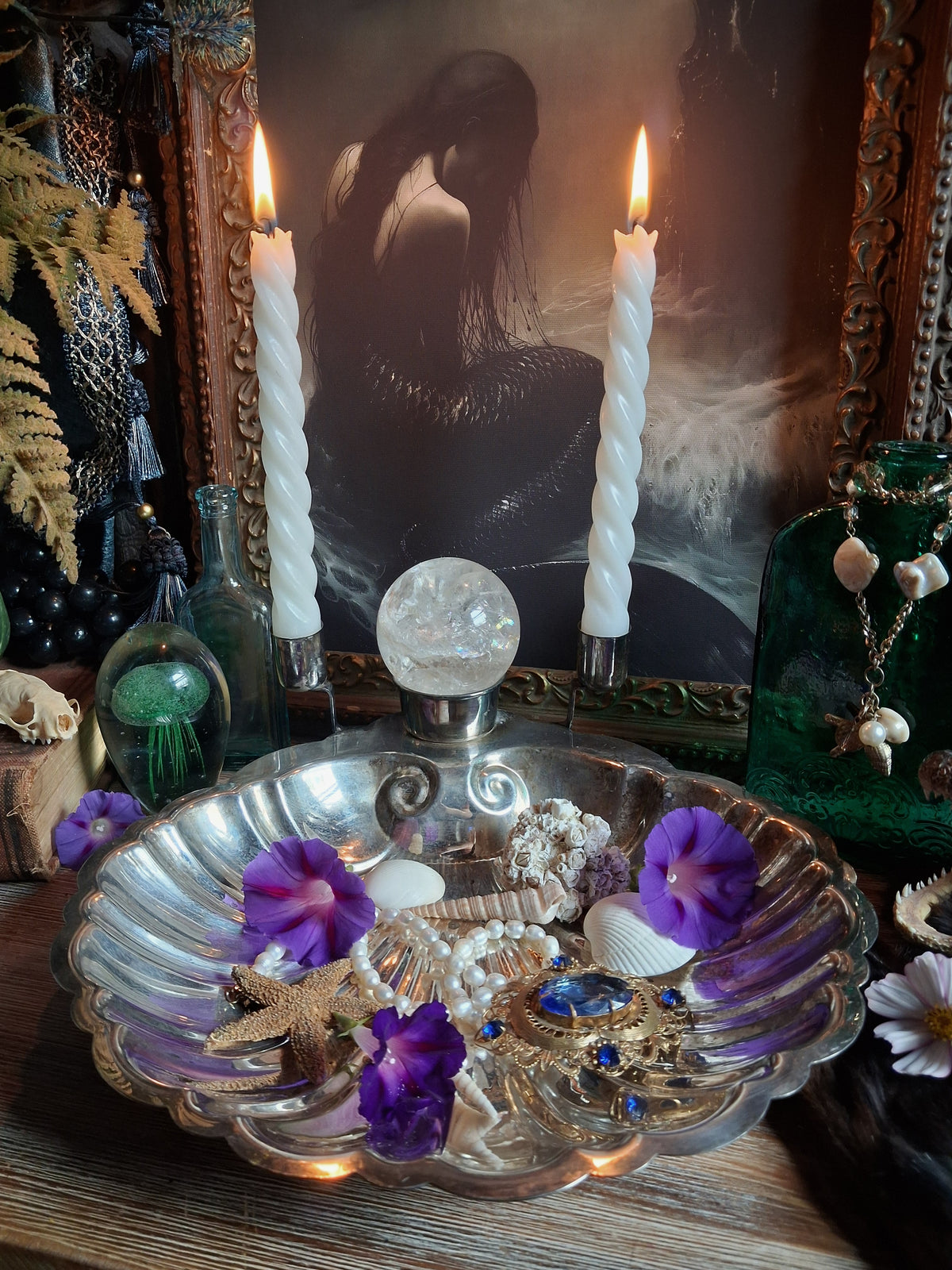 Vintage Silver Shell Offering Dish