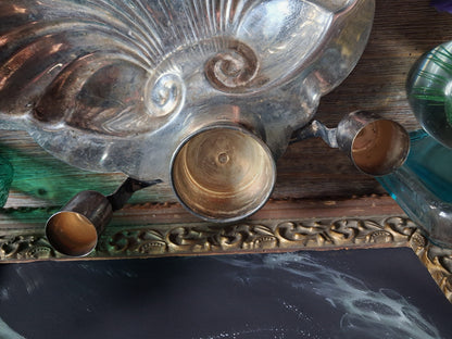 Vintage Silver Shell Offering Dish