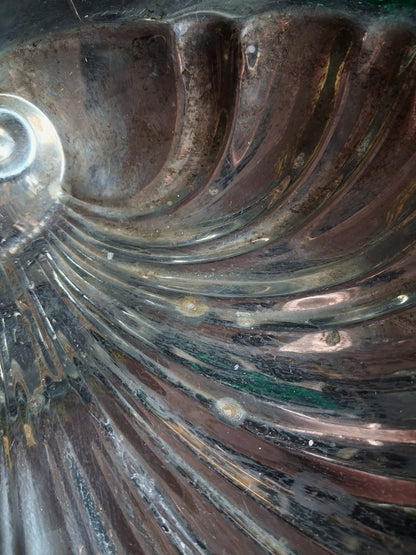 Vintage Silver Shell Offering Dish