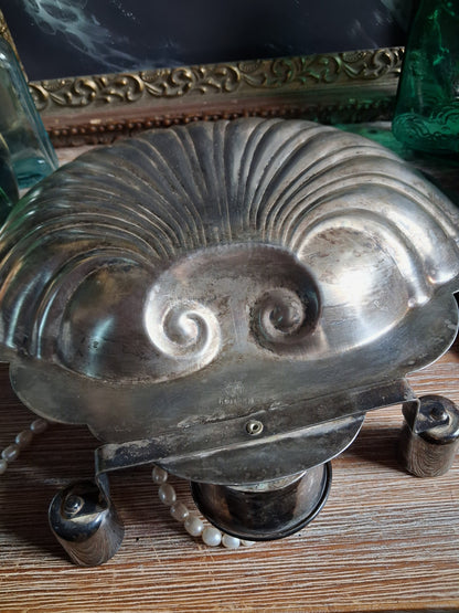 Vintage Silver Shell Offering Dish