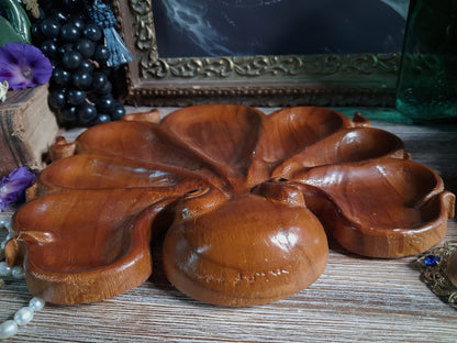 Vintage Carved Wood Octopus Offering Tray