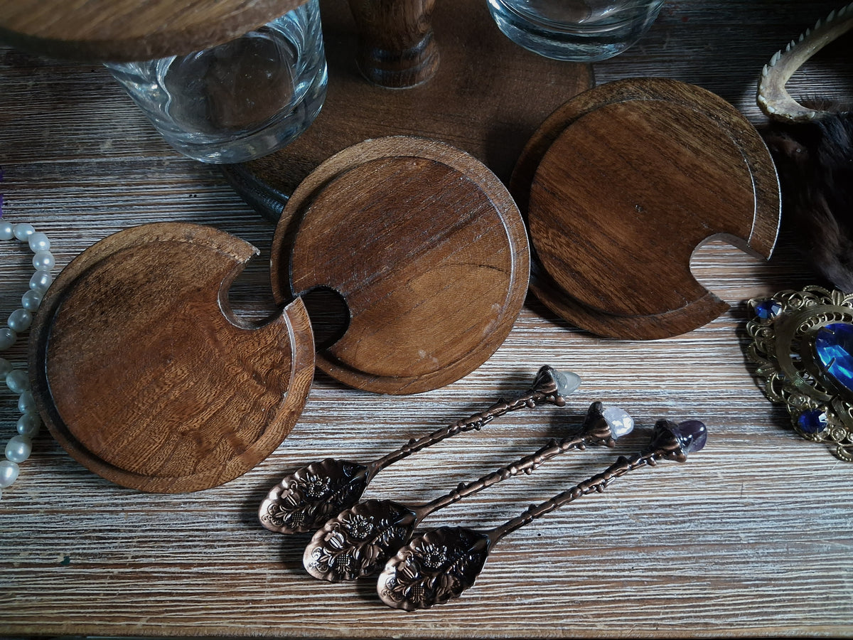 Vintage Wood Apothecary Jar Caddy