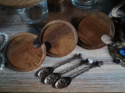 Vintage Wood Apothecary Jar Caddy