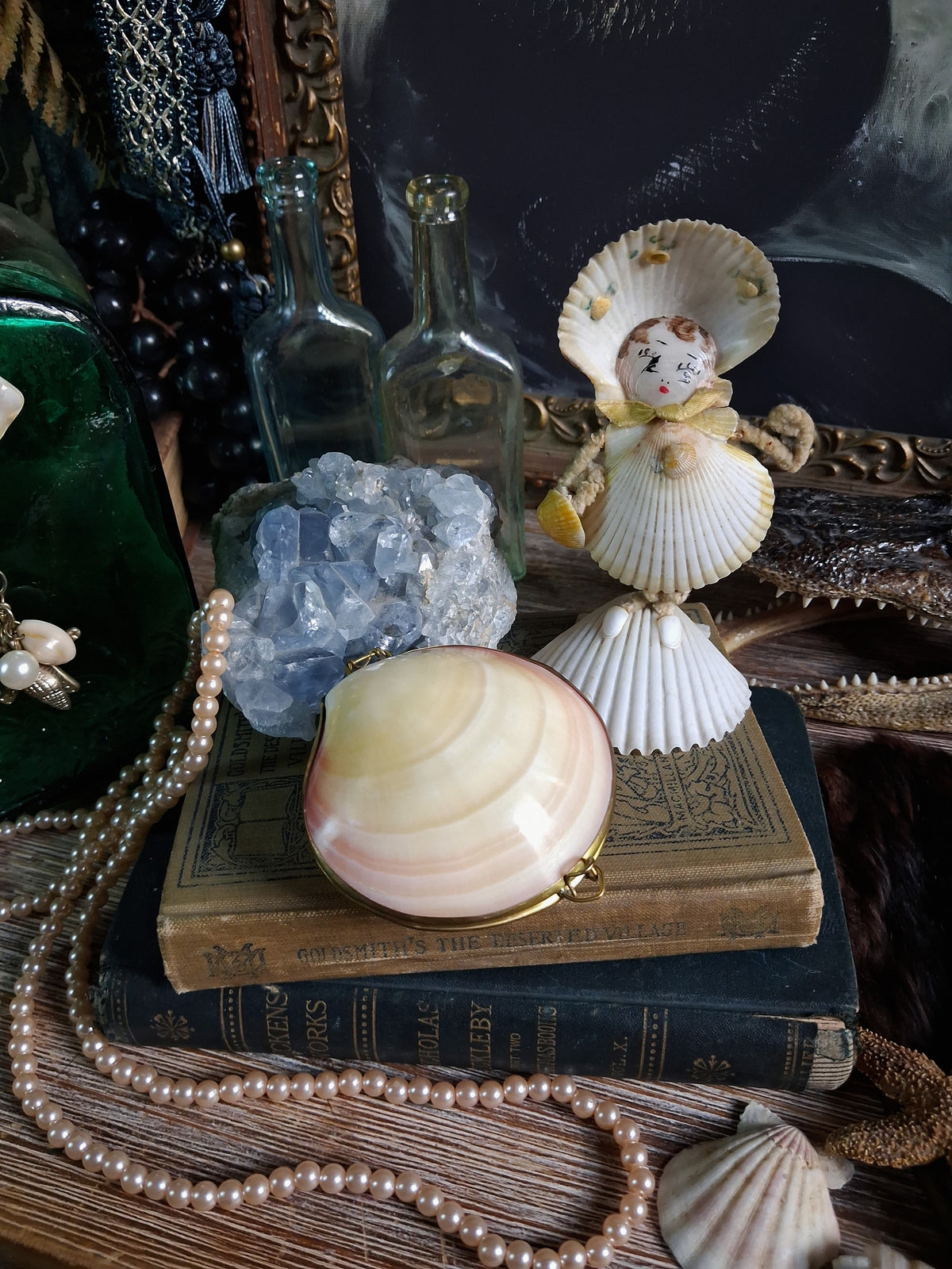 Vintage Hinged Natural Seashell Trinket Box