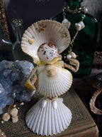 Circa 1920s Antique Seashell Lady Folk Art Figurine