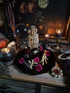Vintage Black Glass Altar & Offering Tray