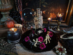 Vintage Black Glass Altar & Offering Tray