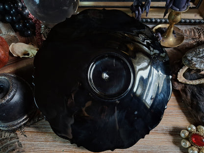 Vintage Black Glass Altar & Offering Tray