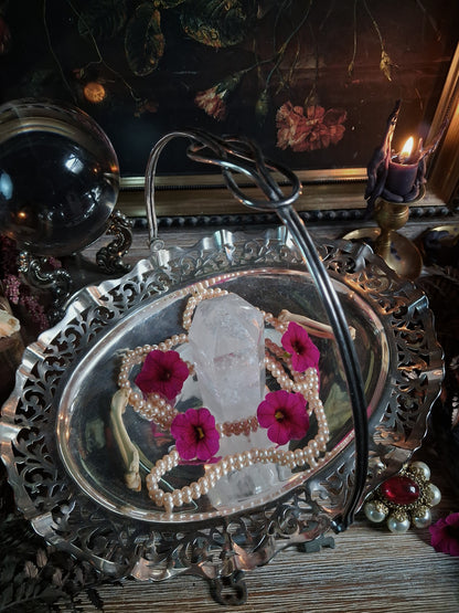 Vintage Silver Plate Filigree Offering Basket